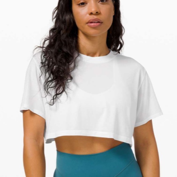 lululemon athletica Tops - Lululemon White All Yours Crop Tee
